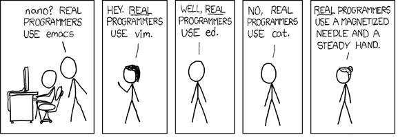 real programmers use a steady hand...