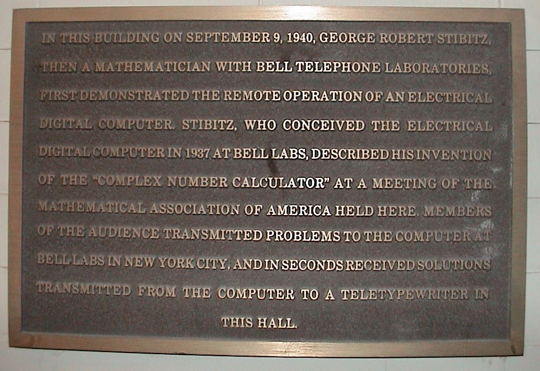 Stibitz plaque